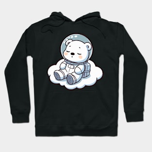 cute astronaut polar bear on clouds Hoodie